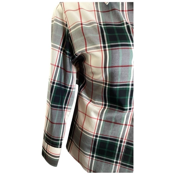 Foxcroft Gray and Green Plaid Button Down Shirt, Plus Size 24W - Picture 5 of 7